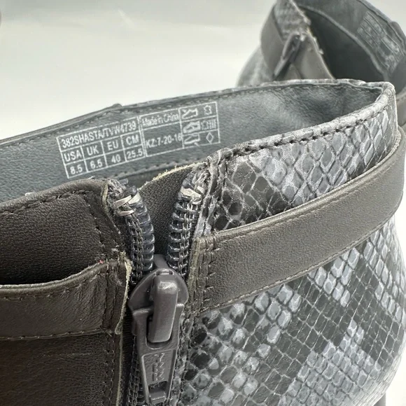 Vionic Boots Womens 8.5 Shasta Ankle Bootie Gray Snake Print Wedge Heels - Picture 8 of 12